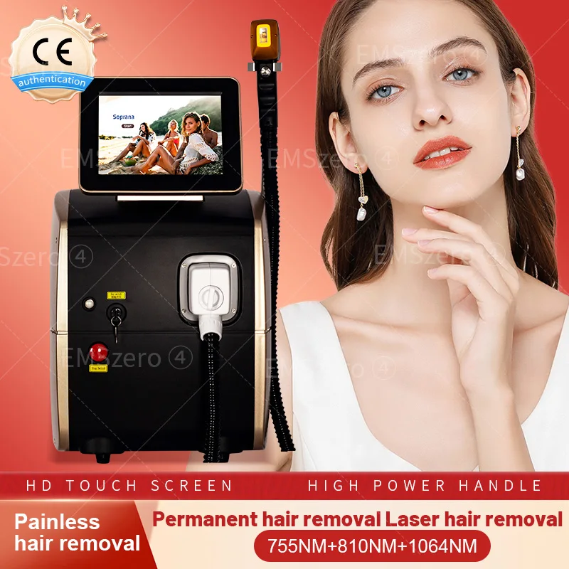 

Newest Portable 755 808 1064 Laser Diode 808 Diode Laser Hair Removal Machine Ice Platinum Titanium Permanent Hair Removal