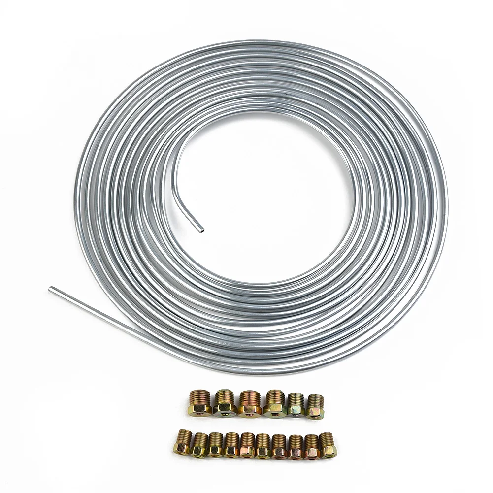 25 feet Brake line Silver 1pc Assortment Equipment Flexible With 16pcs Fittings Zinc-coating Practical Durable
25 feet Brake line Silver 1pc Assortment Equipment Flexible With 16pcs Fittings Zinc-coating Practical Durable