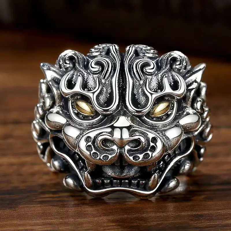 S925 Silver Zhaocai Pixiu Ring for Men Sterling Silver Ring Handmade Retro Luxury Ring for Single Fashion Couple Personality
S925 Silver Zhaocai Pixiu Ring for Men Sterling Silver Ring Handmade Retro Luxury Ring for Single Fashion Couple Personality