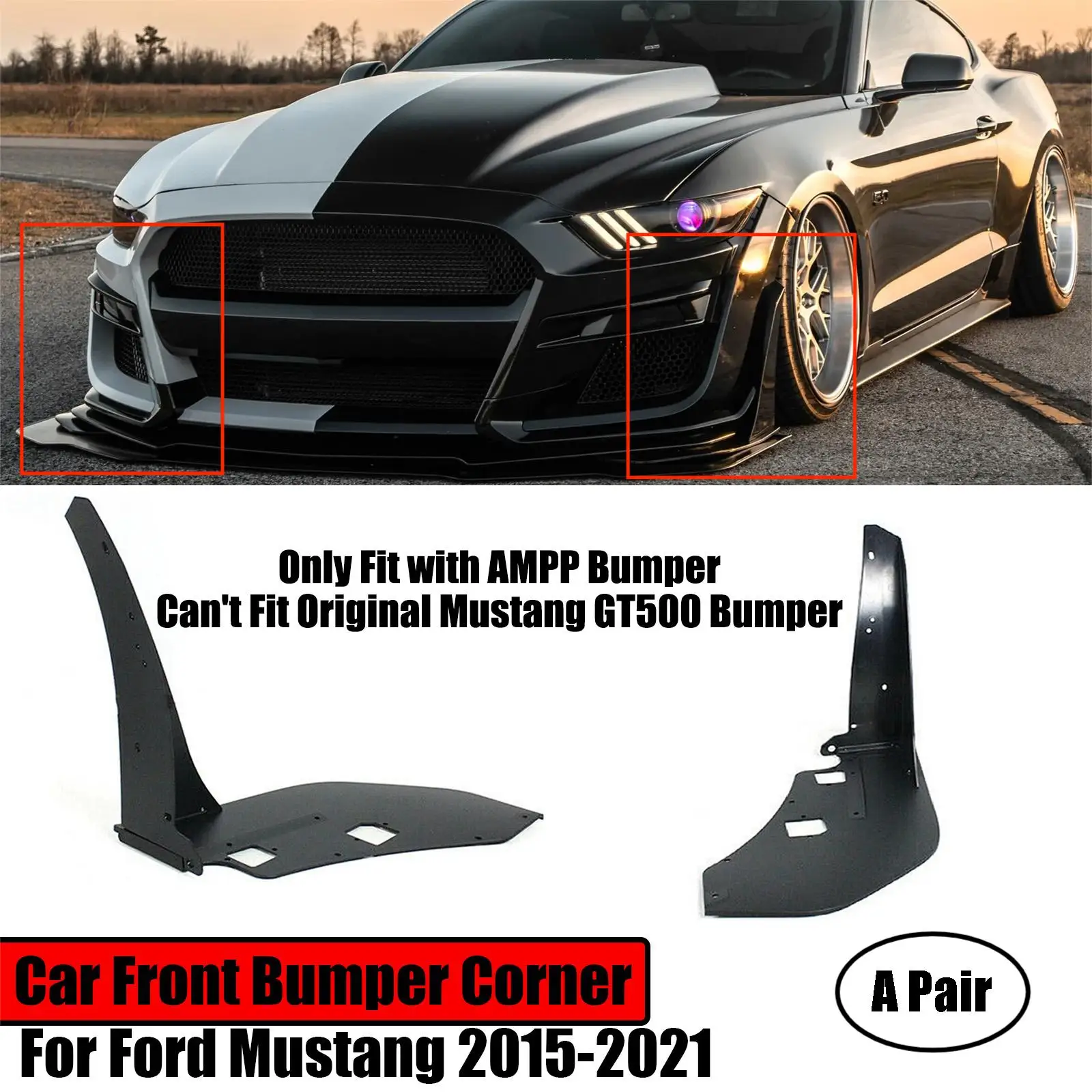 Угол переднего бампера автомобиля для Ford Mustang 2015-2021, спойлер Winglet Splitters GT500, модифицированный W AMPP, матовый, Черный ABS, 2 шт.
Угол переднего бампера автомобиля для Ford Mustang 2015-2021, спойлер Winglet Splitters GT500, модифицированный W AMPP, матовый, Черный ABS, 2 шт.