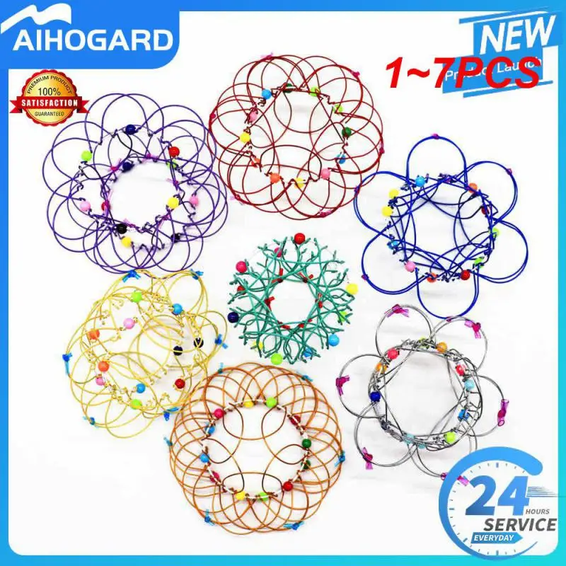 

1~7PCS Decompression Toys Mandala Variety Flower Basket Adults Anti-stress Fidget Toy Children's Puzzle Steel Ring Autism