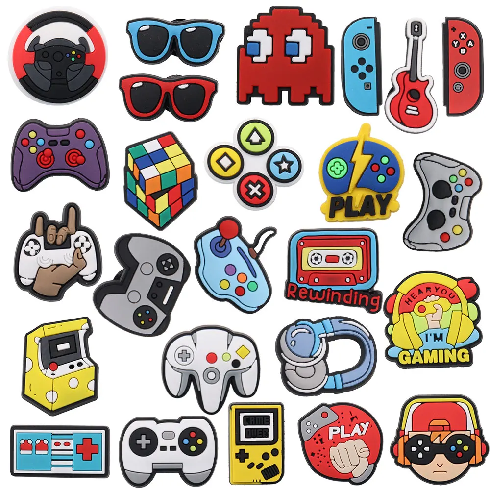 50Pcs Wholesale PVC Gamepad Play Guitar Headphone DIY Adult Bracelet Croc Jibz Sandals Buckle Clog Shoe Decorations
50Pcs Wholesale PVC Gamepad Play Guitar Headphone DIY Adult Bracelet Croc Jibz Sandals Buckle Clog Shoe Decorations