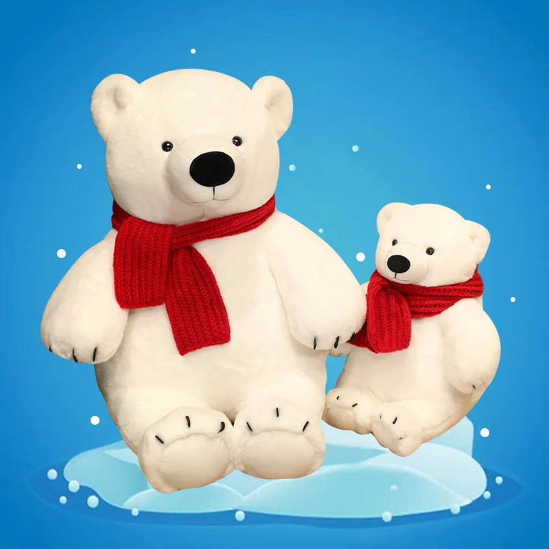 

Cute Fluffly Soft Teddy Bear Plush Toys Lovely Stuffed Animals Scaf Polar Bears Plushies Dolls for Kids Girls Birthday Xmas Gift
