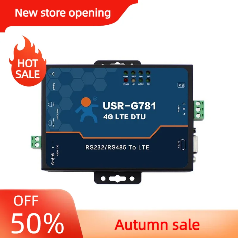 Industrial 4G LTE Modem USR-G781 Serial Port RS232 RS485 To Ethernet Server Converter IOT Device
Industrial 4G LTE Modem USR-G781 Serial Port RS232 RS485 To Ethernet Server Converter IOT Device