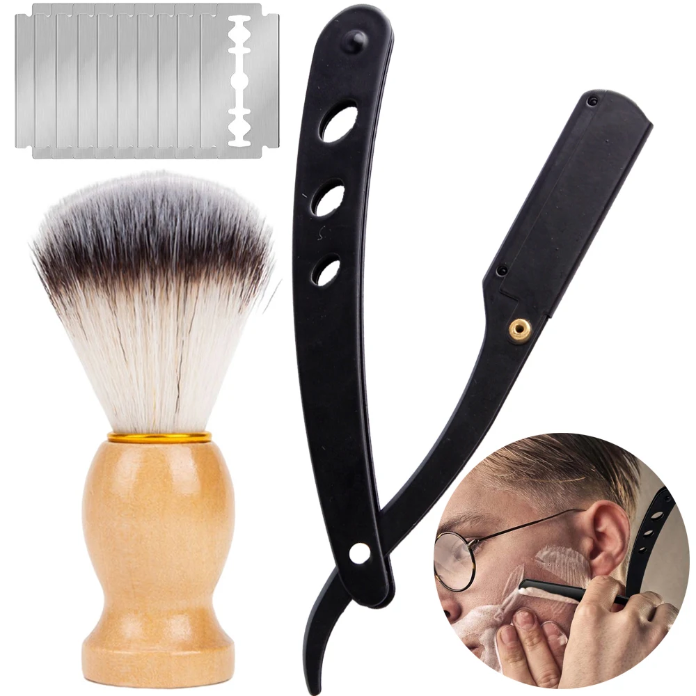 1set Men's Shaving Brush Barber Shaver Trimming Knife Tools with 10pcs Shaving Blades Haircut Beard Hair Removal Cleaning Tools
1set Men's Shaving Brush Barber Shaver Trimming Knife Tools with 10pcs Shaving Blades Haircut Beard Hair Removal Cleaning Tools
