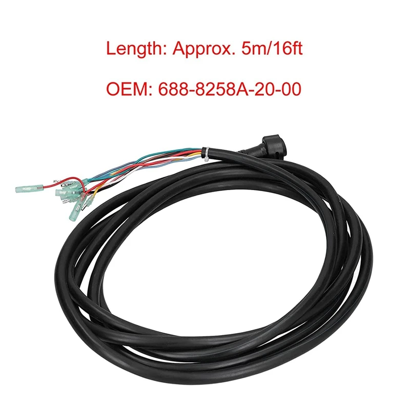 

5M/16Ft 10 Pin Main Wire Harness Extension Cable 688‑8258A‑20‑00 Replacement For Yamaha Outboard Engine 703 Control Box