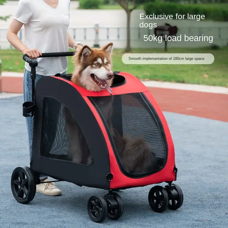 Luxury Folding Large Pet Trolley Bearing Capacity 50kg Dog Carrier Detachable Travel Big Dog Stroller with 4 Wheels
Luxury Folding Large Pet Trolley Bearing Capacity 50kg Dog Carrier Detachable Travel Big Dog Stroller with 4 Wheels
