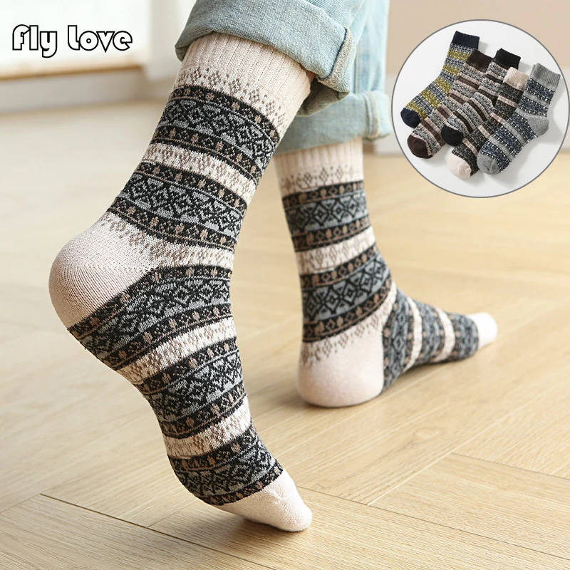 5 Pairs Winter Warm Wool Men Socks Retro Vintage Style Super Thick Middle Tube Wool Rabbit Socks Against Cold Snow Size 39-45
5 Pairs Winter Warm Wool Men Socks Retro Vintage Style Super Thick Middle Tube Wool Rabbit Socks Against Cold Snow Size 39-45