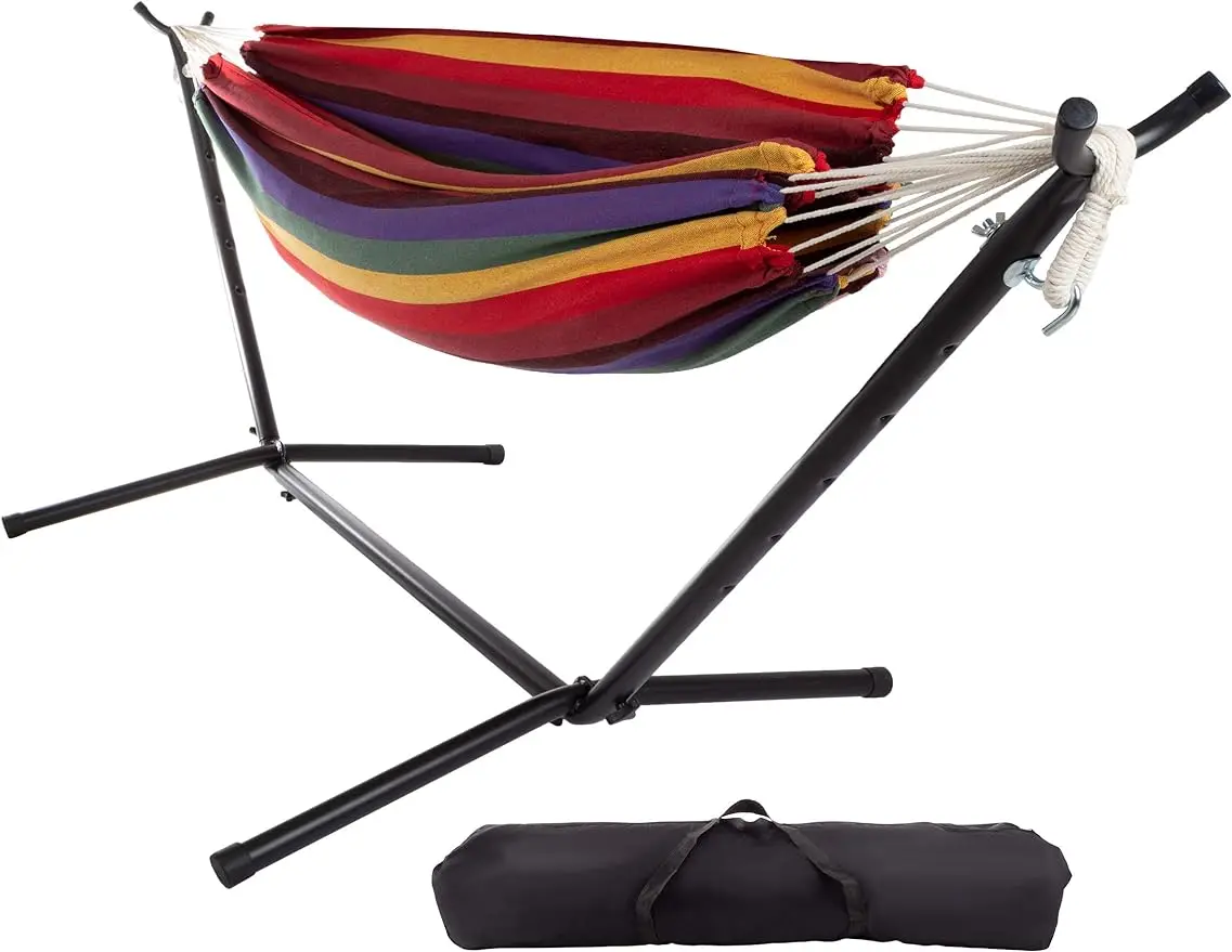 Double Brazilian Hammock with Stand Included – Woven Cotton, 2-Person, Outdoor Swing with Frame for Camping, Backyard, or Patio
Double Brazilian Hammock with Stand Included – Woven Cotton, 2-Person, Outdoor Swing with Frame for Camping, Backyard, or Patio