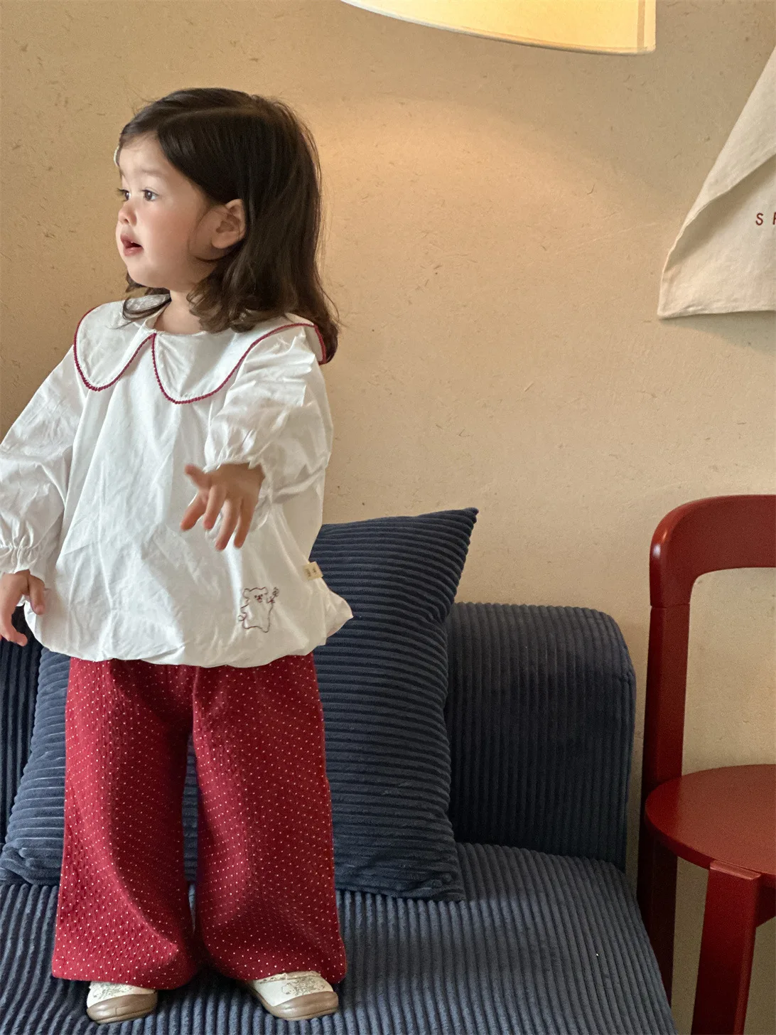 2025 Autumn New Girls Lapel Shirts Kids Loose Long Sleeve Tops Kids Girls Cotton Shirts Toddler Princess Causal Clothes 20 S73ba2712ed7d4afb9dd68cb767cef6160
