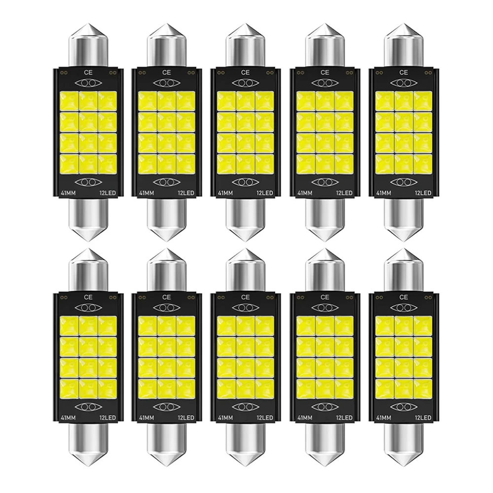 

10PCS Festoon 31mm 36mm 39mm 41mm C5W C10W Super Bright 3030 3D Chip LED Car Lights Canbus Interior Doom Lamps Reading Bulbs