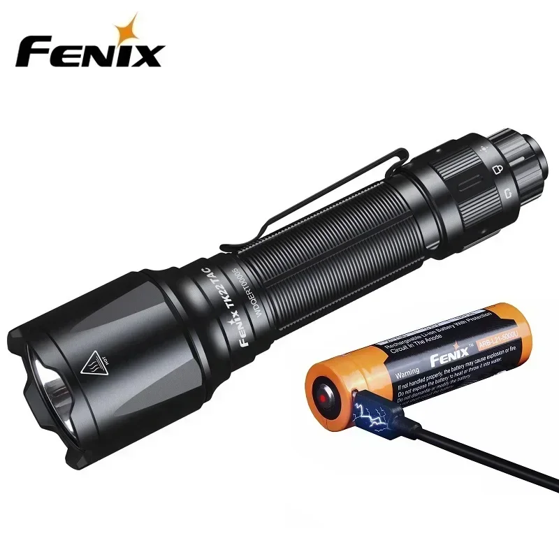 Fenix TK22 TAC Portable High Brightness Remote Lighting Tactical Flashlight with a 21700 Rechargeable Li-ion Battery
Fenix TK22 TAC Portable High Brightness Remote Lighting Tactical Flashlight with a 21700 Rechargeable Li-ion Battery