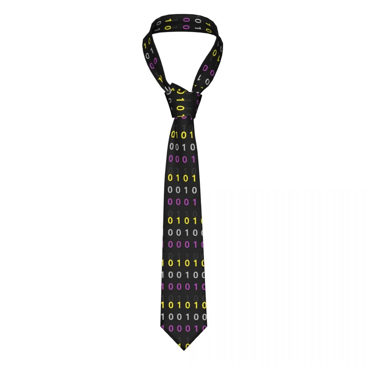 

Binary Code Necktie Men Women Polyester 8 cm Neck Tie for Mens Silk Narrow Suits Accessories Cravat Cosplay Props