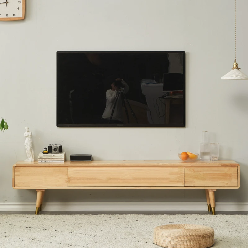 

Soild Wood Designer Tv Cabinet Modern Display Nordic Bedroom Simple Glass Luxury Tv Unit Living Room Moveis Para Casa Furniture