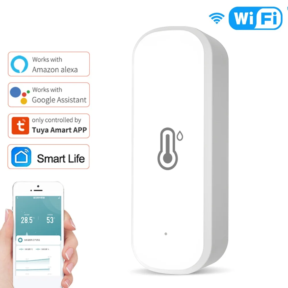 TUYA Smart Wifi Temperature And Humidity Detector Indoor Wireless Temperature And Humidity Sensor Battery Powered Smart Home
TUYA Smart Wifi Temperature And Humidity Detector Indoor Wireless Temperature And Humidity Sensor Battery Powered Smart Home