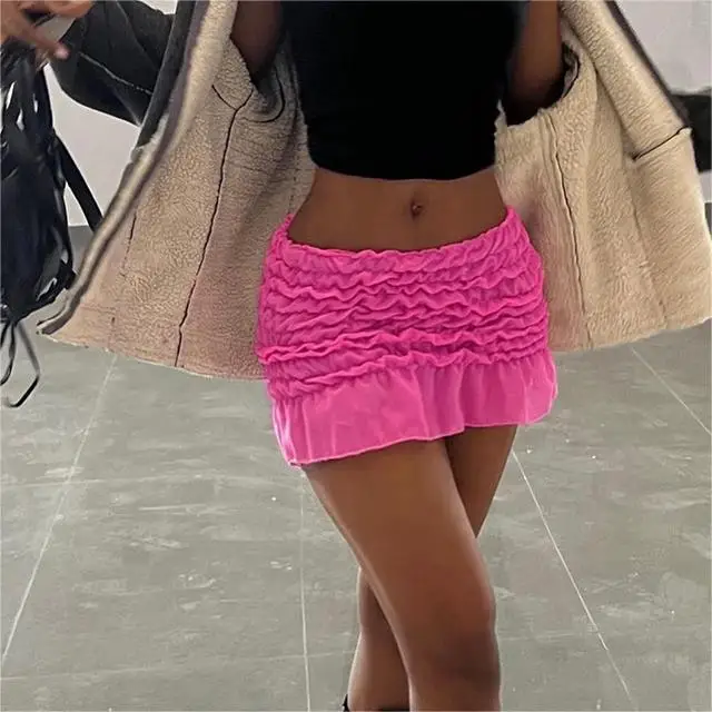 New Fashion Womens Summer Mini Streetwear Skirts Pink Elastic Band High Waist Ruched Skirts For Club Skin-Friendly Hot Sale
New Fashion Womens Summer Mini Streetwear Skirts Pink Elastic Band High Waist Ruched Skirts For Club Skin-Friendly Hot Sale