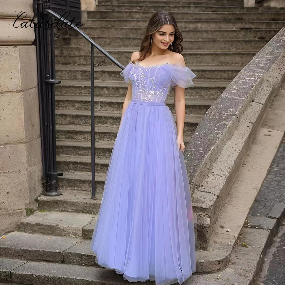 Catasdate Lavender Evening Dress Elegant Party Dress Women Off Shoulder Wedding Engagement Prom Party Wear vestido marino fiesta
Catasdate Lavender Evening Dress Elegant Party Dress Women Off Shoulder Wedding Engagement Prom Party Wear vestido marino fiesta