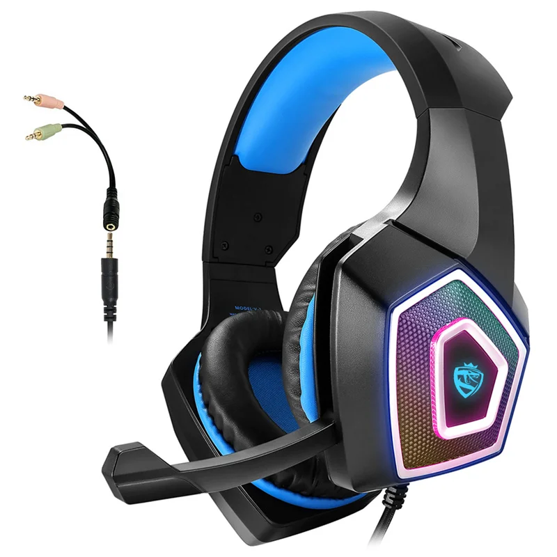 

Usb Wired 7.1 Mic For Xbox One Ps4 Ps5 Pc Stereo Led Rgb Light 3.5Mm Over Ear Noise Cancelling Gaming Headset Earphone Headphone