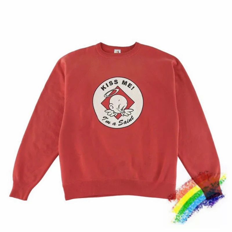 22aw Washed Red Saint Michael KISS ME Sweatshirts Men Women Top Quality Angel Baby Destroy Hoodie Crewneck
22aw Washed Red Saint Michael KISS ME Sweatshirts Men Women Top Quality Angel Baby Destroy Hoodie Crewneck