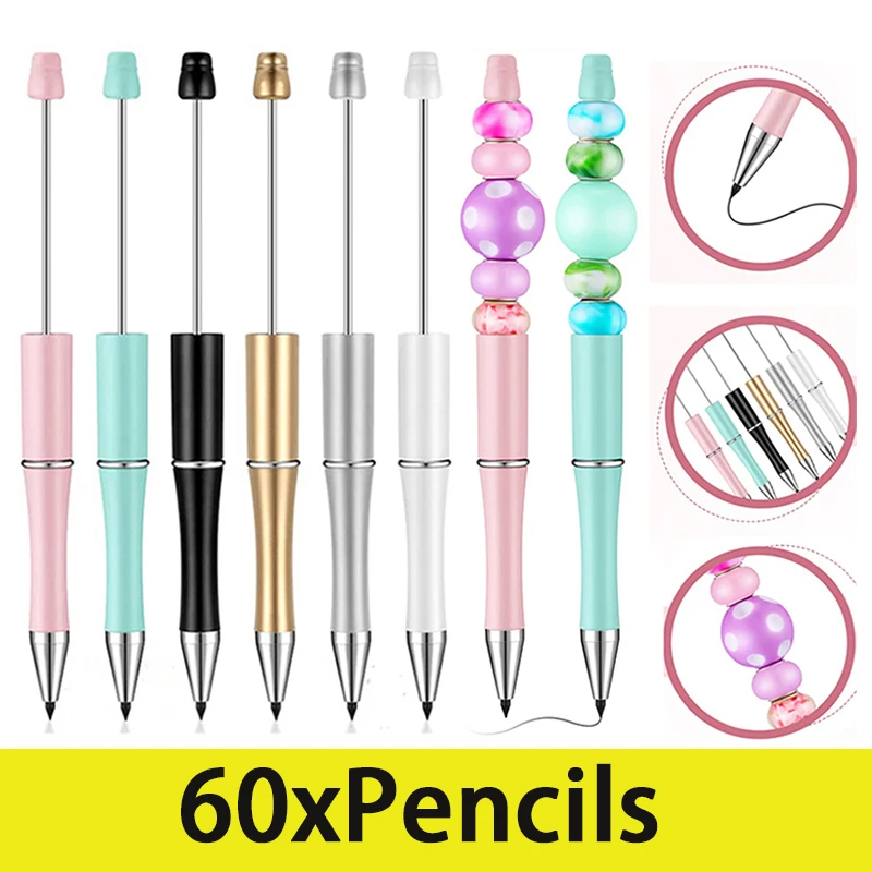 60Pcs HB Writing Beaded Pencil Pens Technology No Ink Eternal Pencils Art Sketch Painting Tools Stationery School Supplies
60Pcs HB Writing Beaded Pencil Pens Technology No Ink Eternal Pencils Art Sketch Painting Tools Stationery School Supplies