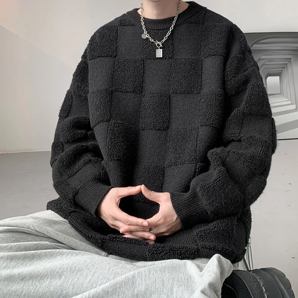 Fashion Men's Towel Check Design Sweaters Loose Casual Solid Color Man Pullovers Tops Unisex Streetwear Knitwear
Fashion Men's Towel Check Design Sweaters Loose Casual Solid Color Man Pullovers Tops Unisex Streetwear Knitwear