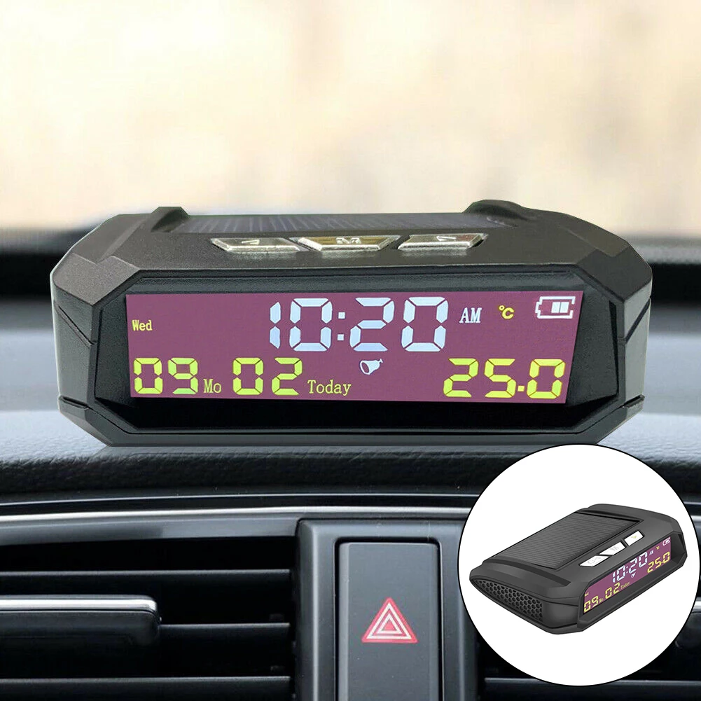 Car TPMS Look Solar Car Digital Clock With Date In-Car Temperature Display High Precision LCD Display Built-in Clock Date Week
Car TPMS Look Solar Car Digital Clock With Date In-Car Temperature Display High Precision LCD Display Built-in Clock Date Week