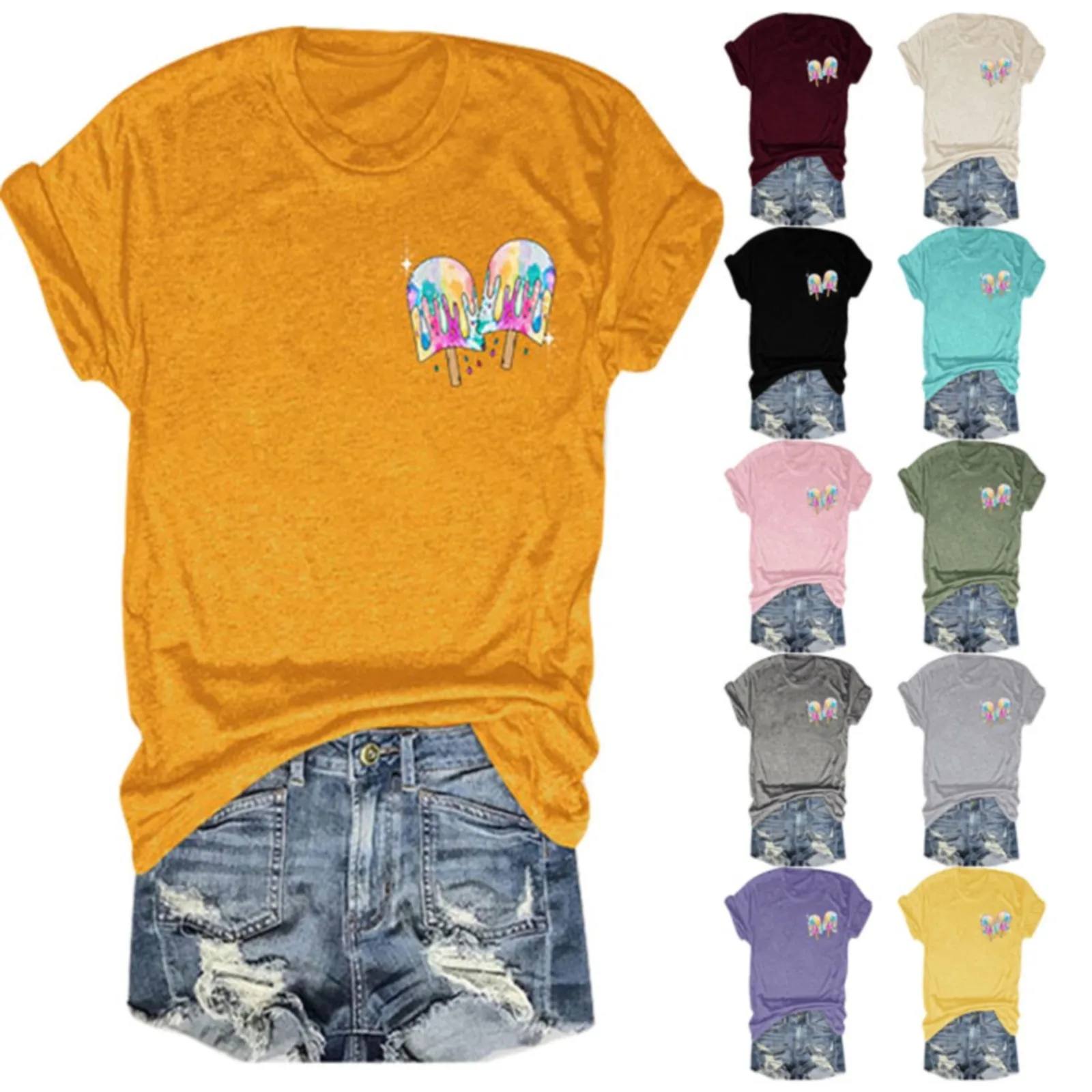 Cute Letter Print Women T Shirt Double Sided Printing Short Sleeve Woman Shirts Short Sleeve Womens Short Sleeve Athletic Tops
Cute Letter Print Women T Shirt Double Sided Printing Short Sleeve Woman Shirts Short Sleeve Womens Short Sleeve Athletic Tops