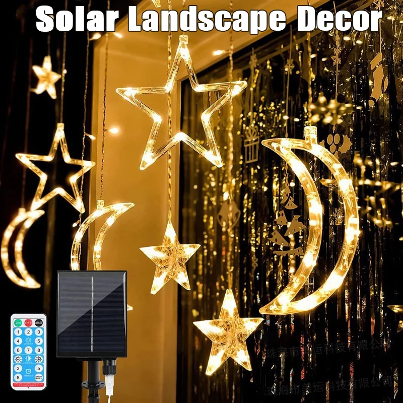 Solar Star Moon Curtain Lights LED Courtyard Landscape Decor New Christmas Day Cross Outdoor Camping Colorful Villa Garden Lamps
Solar Star Moon Curtain Lights LED Courtyard Landscape Decor New Christmas Day Cross Outdoor Camping Colorful Villa Garden Lamps