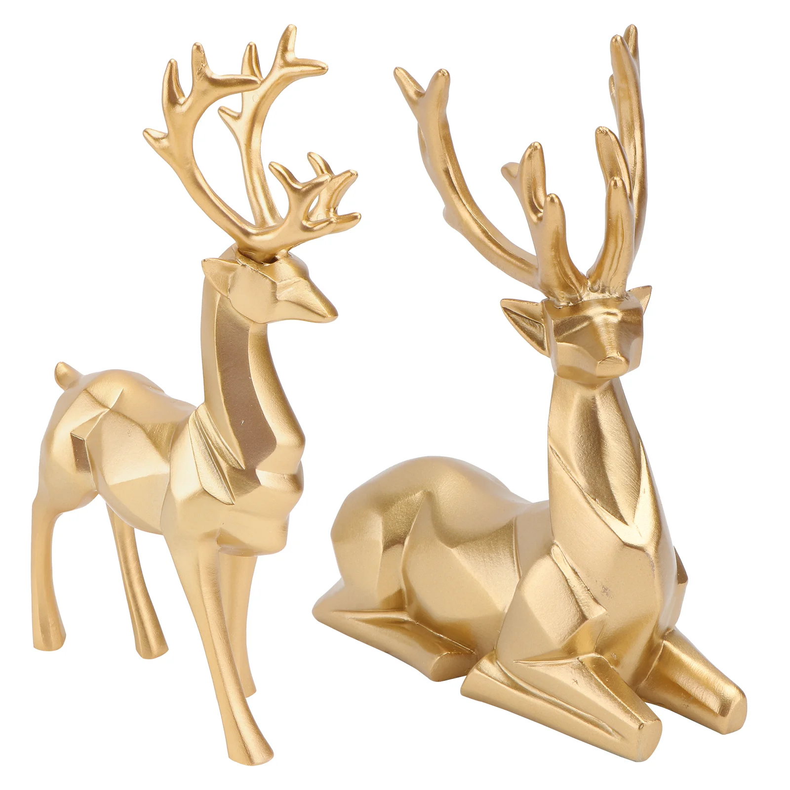 

Reindeer Figurine Statue Deer Resin Decor Gold Buck Fawn Sculpture Tabletop Ornaments Standing Christmasfigures