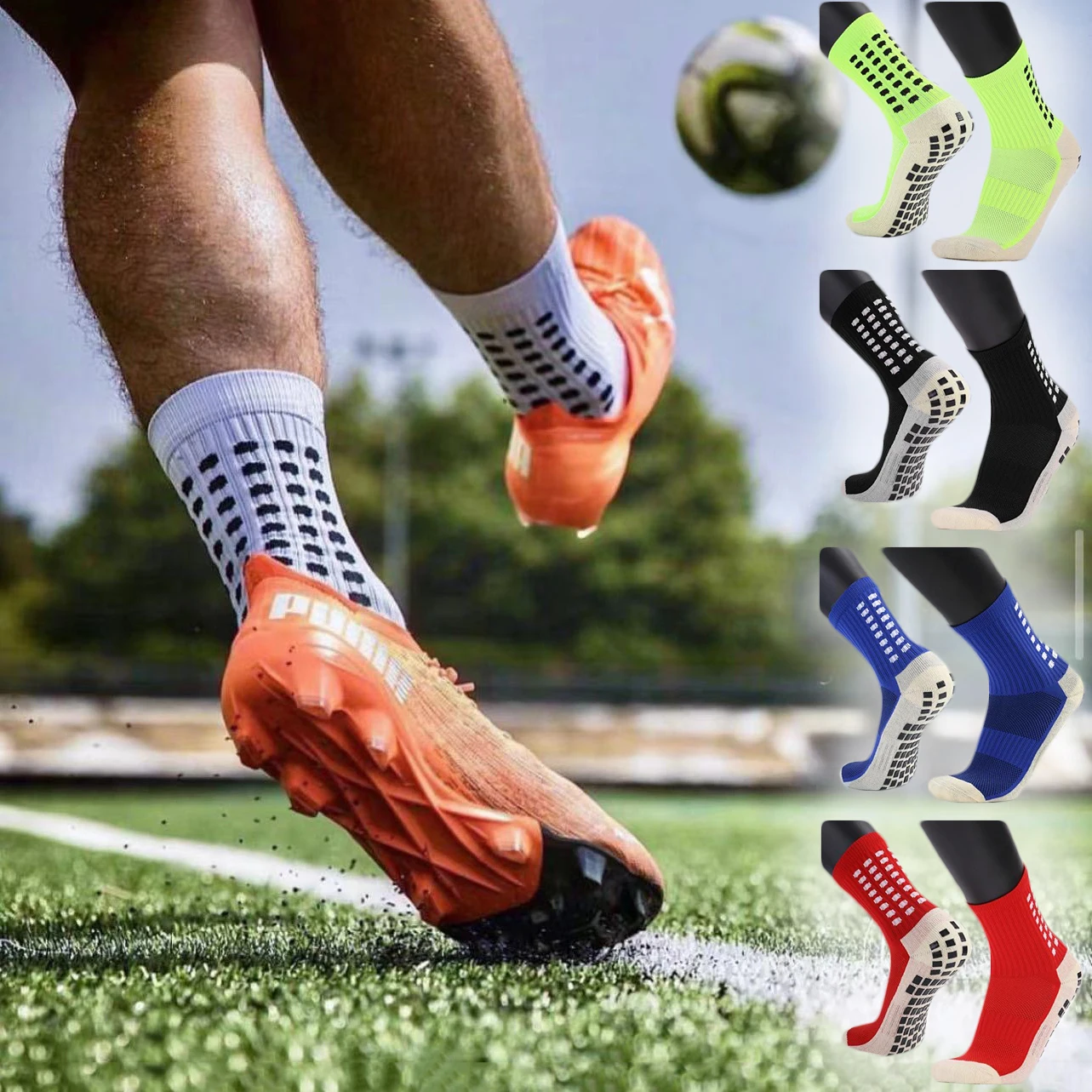 MOJITO 9 Color Soccer Grip Socks Towel Bottom Anti Slip Rubber Silicone Pads Sports Basketball Football Elite Men's Socks
MOJITO 9 Color Soccer Grip Socks Towel Bottom Anti Slip Rubber Silicone Pads Sports Basketball Football Elite Men's Socks