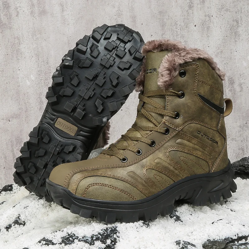 Winter Men Snow Boots Non-slip Wear-resistant Waterproof Warm Plus Fur Ankle Boots Outdoor Motorcycle Combat Hiking Trekking
Winter Men Snow Boots Non-slip Wear-resistant Waterproof Warm Plus Fur Ankle Boots Outdoor Motorcycle Combat Hiking Trekking