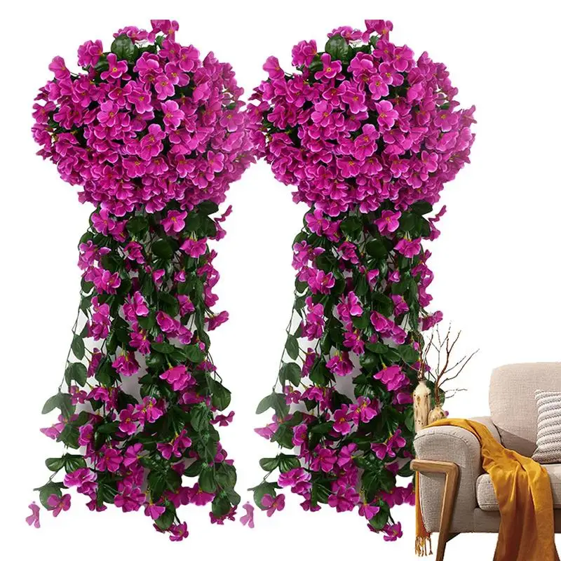 Fake Flowers Faux Violets For Decoration Artificial Ivy Greenery Aesthetic Vine Decor For Balcony Garden Wall Fence Door Wedding 
Fake Flowers Faux Violets For Decoration Artificial Ivy Greenery Aesthetic Vine Decor For Balcony Garden Wall Fence Door Wedding
