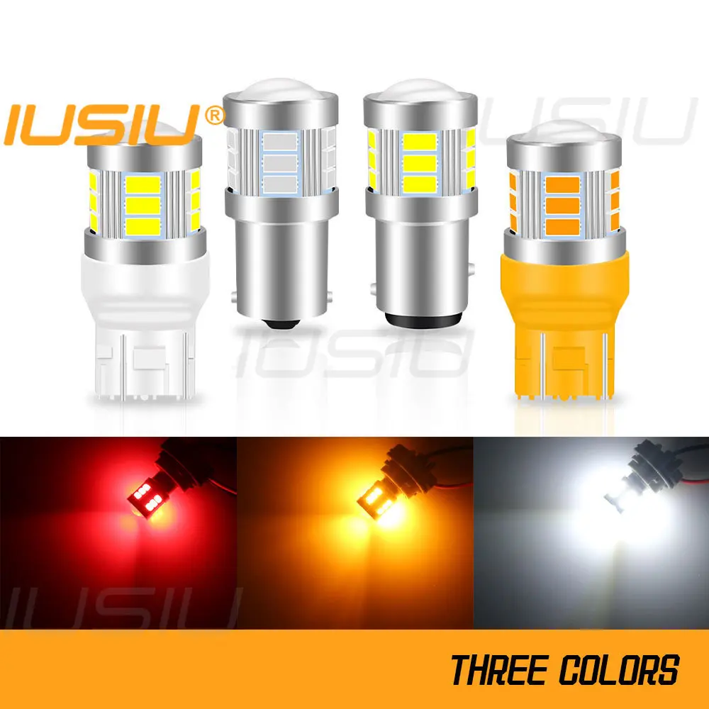 

IUSIU 1x 12V 24V T20 1156 1157 P21W BA15S S25 7440 7443 BAY15D WY21W W21W P21/5W W21/5W R5W R10W Car Led Signal Light Lamp Bulbs