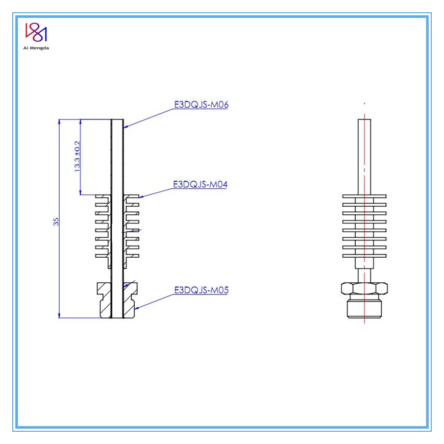 

High-Precision Seal Hotend part Hot End Extruder Head Ppgrade for E3d V6 Ender-3 Prusa i3 MK3s MK4s 3D Printer Parts