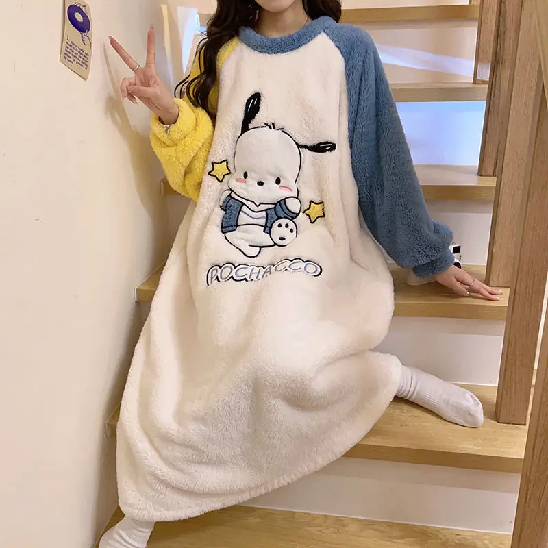 Sanrio Pochacco Pajamas Kawaii Cinnamoroll Home Clothes Female Autumn Winter Cartoon Long Sleeved Nightdress Gift for Girls
Sanrio Pochacco Pajamas Kawaii Cinnamoroll Home Clothes Female Autumn Winter Cartoon Long Sleeved Nightdress Gift for Girls