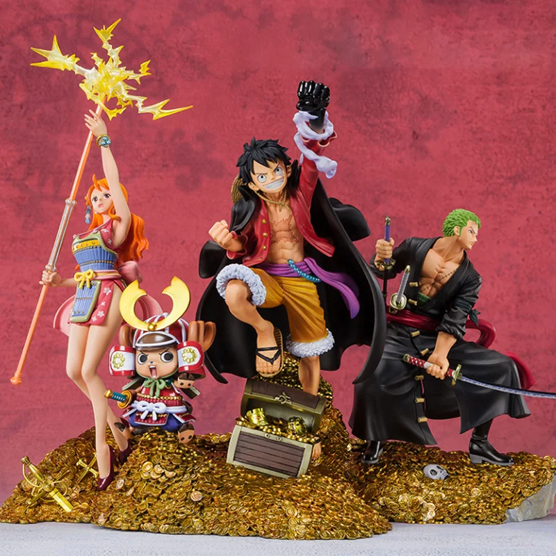 

One Piece Luffy Zoro Nami Chopper Anime Figure Car Desktop Decoration Statue Pvc Action Figurine Collectible Toys Doll Model