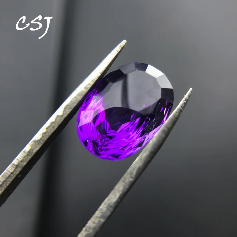 

VANTJ Natural Amethyst Loose Gemstone Oval10*14mm Birdnest Cut for Diy Jewelry Mounting Women Party Gift Wholesale