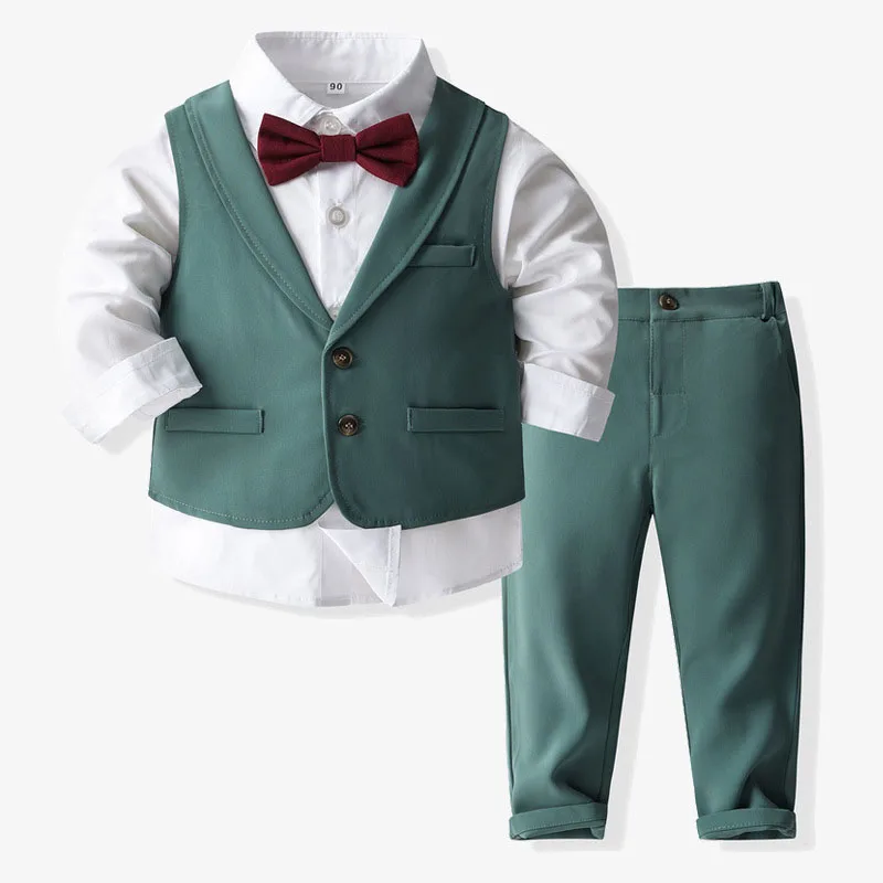 Formal Kids Boy Gentleman Wedding Birthday Party Dress Bow Shirt + Vest + Trousers 3PCS
Formal Kids Boy Gentleman Wedding Birthday Party Dress Bow Shirt + Vest + Trousers 3PCS