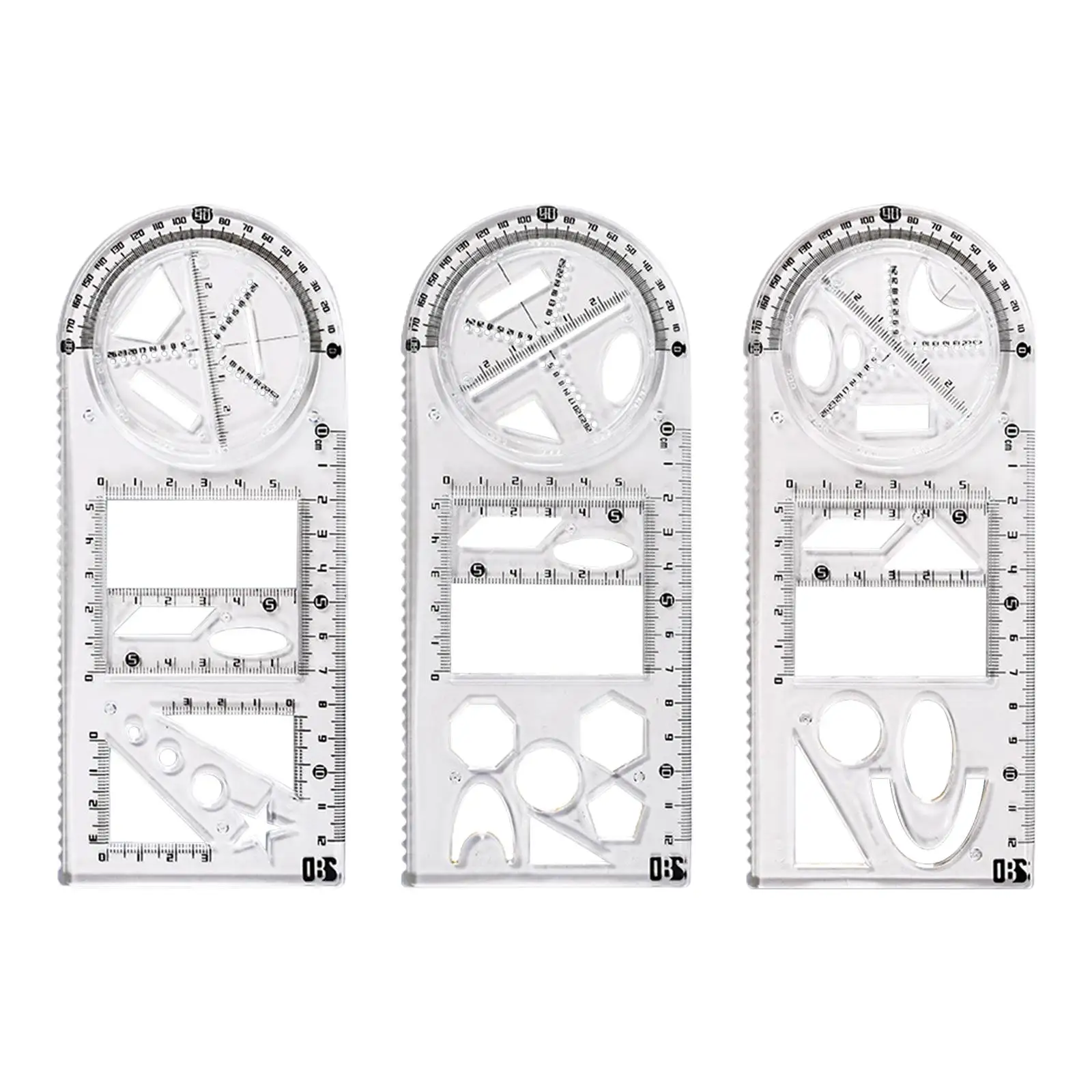 

Multifunctional Geometric Ruler Transparent Precise Drawing Template Ruler for Designing Math Teaching Writing Studying Building