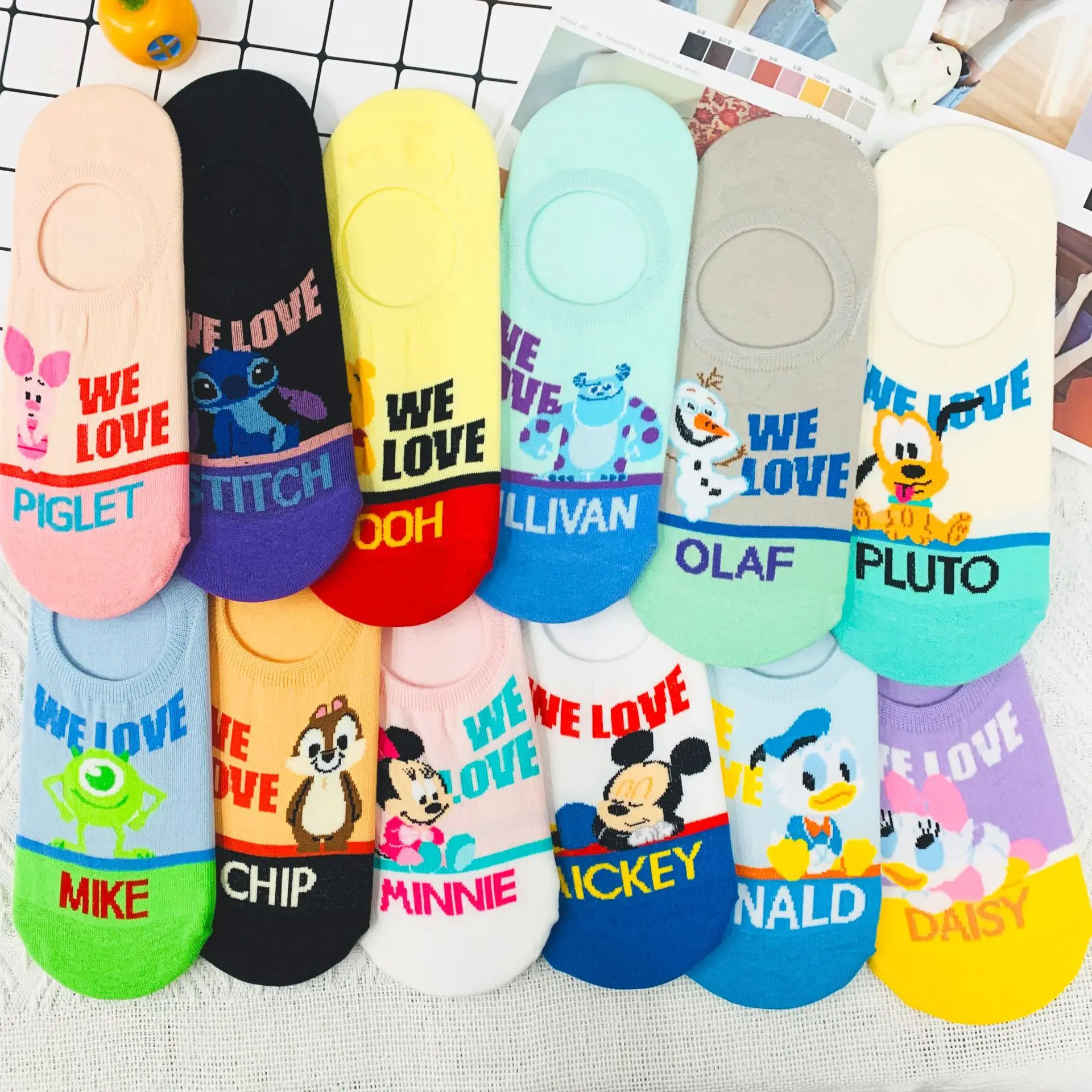 Disney Cartoon Mickey Minnie Boat Socks Girl Spring Summer New Cute Cartoon Color Block Pattern Letter Winnie Women's Boat Socks
Disney Cartoon Mickey Minnie Boat Socks Girl Spring Summer New Cute Cartoon Color Block Pattern Letter Winnie Women's Boat Socks