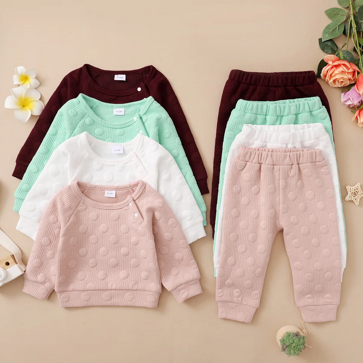 Baby Boys Girls Sweatshirt Suits Spring Autumn Baby Candy Color Solid Dot Long-sleeved Tops+Trousers Clothes Sets Outfits
Baby Boys Girls Sweatshirt Suits Spring Autumn Baby Candy Color Solid Dot Long-sleeved Tops+Trousers Clothes Sets Outfits