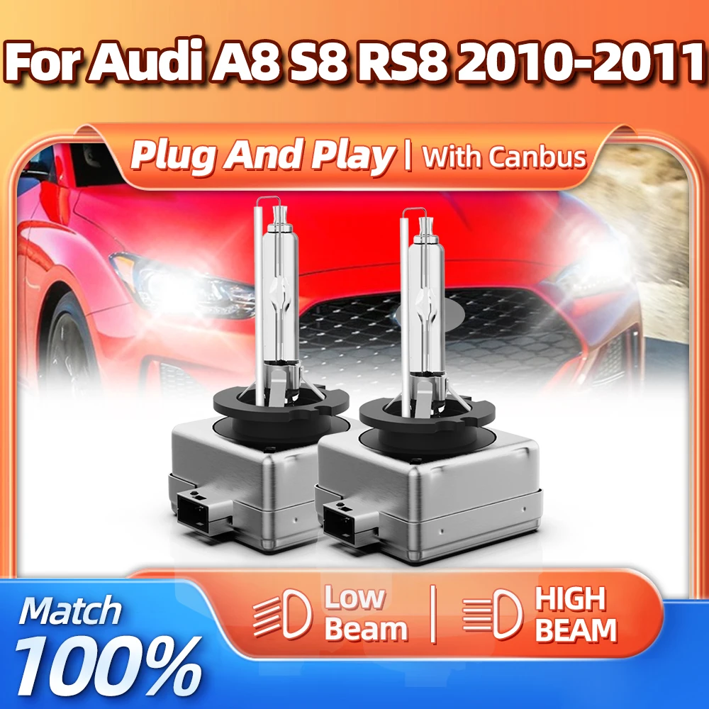 

2Pcs D3S Car Headlight Bulbs 35W 20000LM HID Xenon Headlamp 12V 6000K White Turbo Auto Lamp For Audi A8 S8 RS8 2010 2011