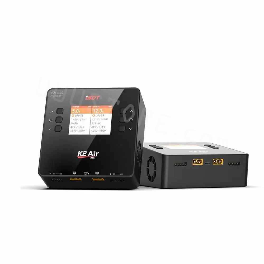 

ISDT K2 Air AC 200W DC 500Wx2 20A Dual Channel Balance Lipo Charger Discharger for Lipo NiMh Pb Battery