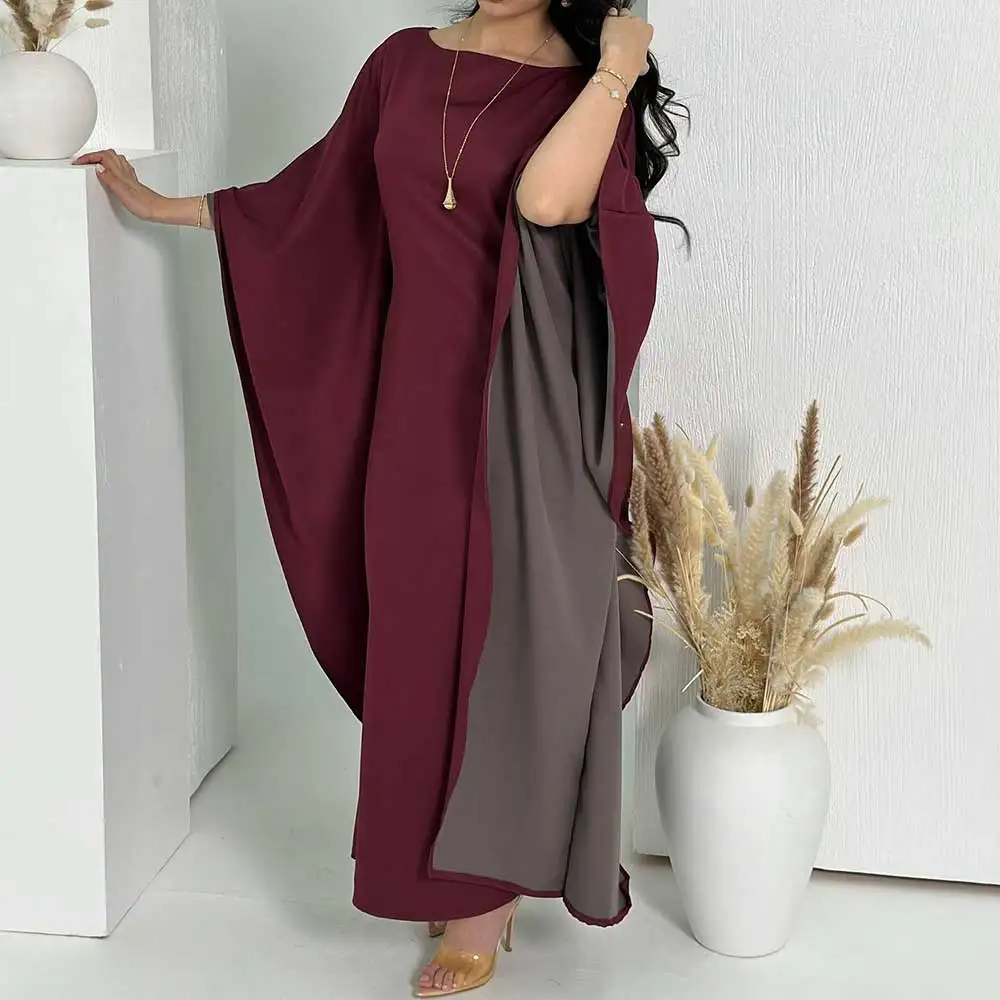 

Jersey Sheath Simple Dubai Prom Dress Long Sleeved Scoop Neck Pleated Fashion Tea-Length Saudi Arabian Women's Party Gown