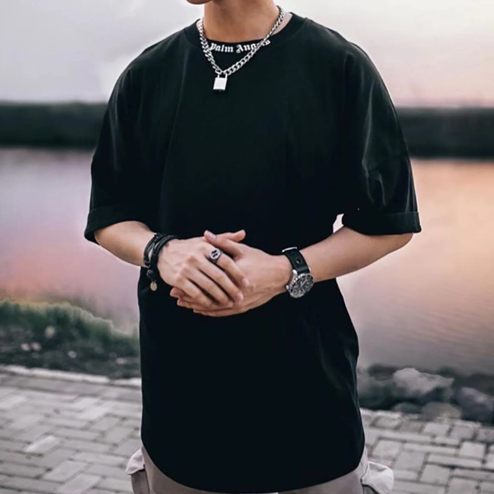 Summer Short Sleeve T Shirts Off-shoulder Letter Print Loose Tee Unisex Women Men Hip Hop Streetwear Casual Tops
Summer Short Sleeve T Shirts Off-shoulder Letter Print Loose Tee Unisex Women Men Hip Hop Streetwear Casual Tops