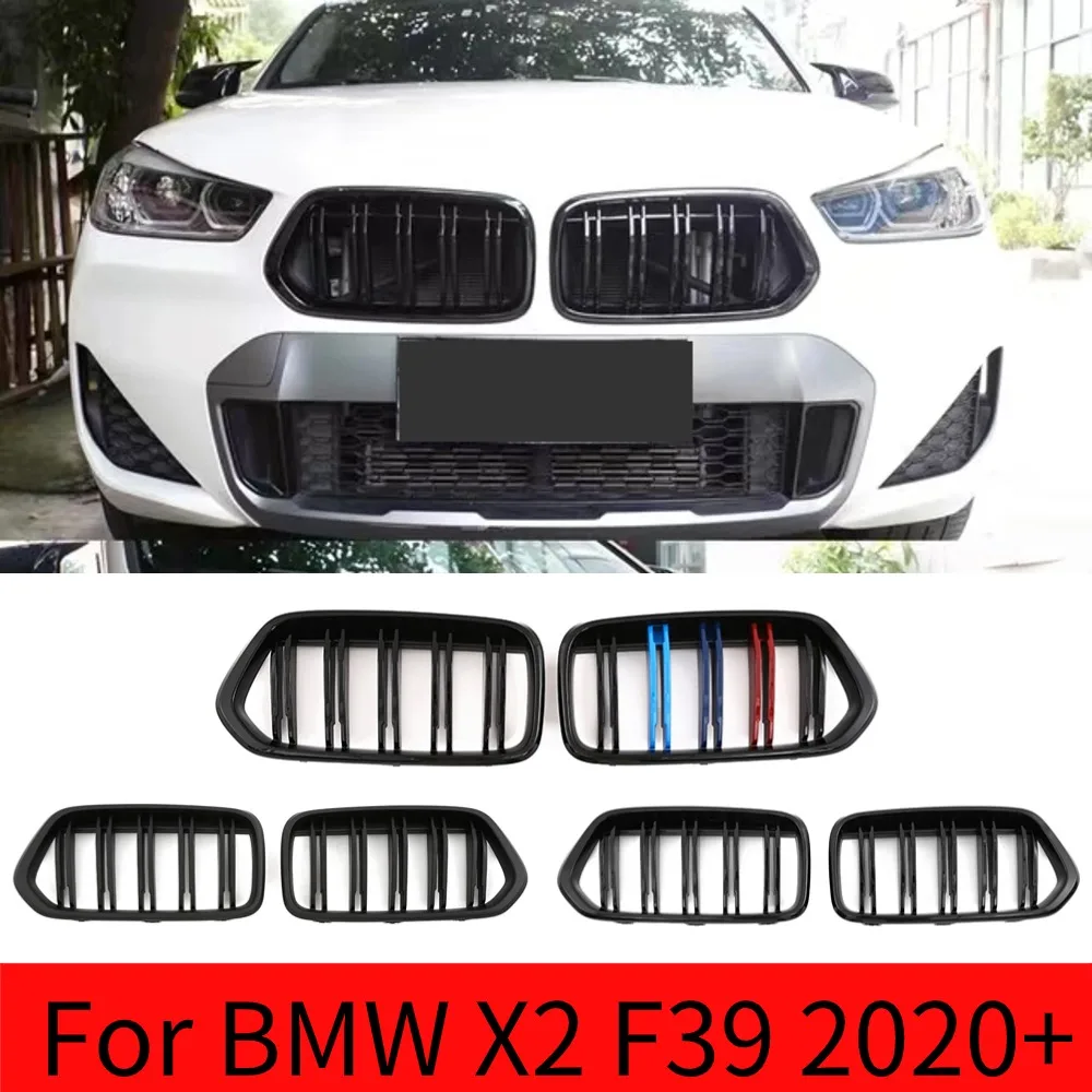 

Auto Front Kidney Grills Grille Gloss Black for BMW X2 F39 18i 18d 20i 20d 25d 25e M35i 2020+Car Tuning Acessories