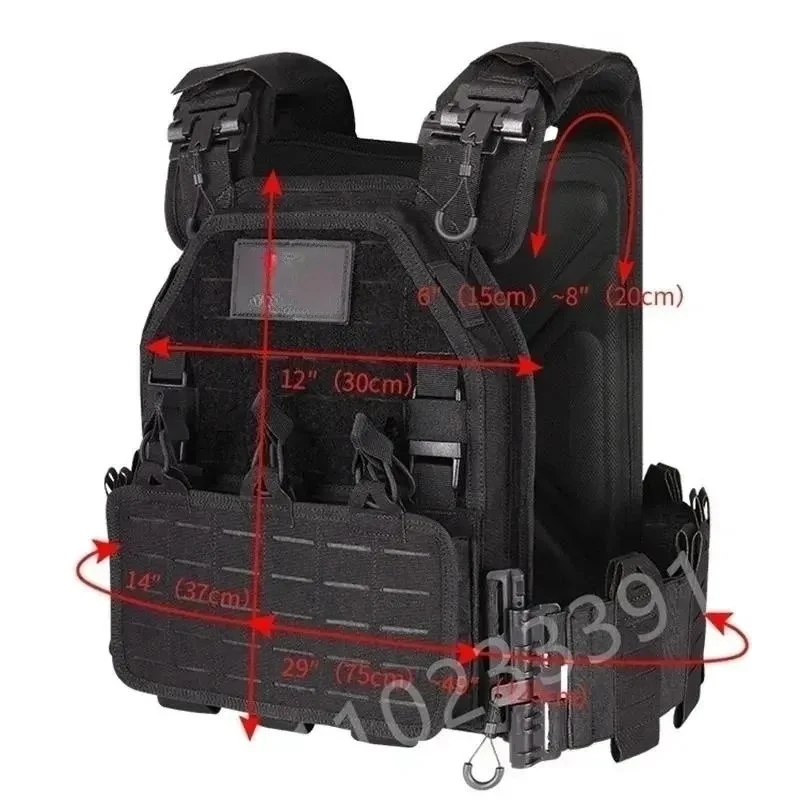 Military tactical combat vest, transport equipment, lightweight, detachable, fast, laser cut, black, 6094
Military tactical combat vest, transport equipment, lightweight, detachable, fast, laser cut, black, 6094