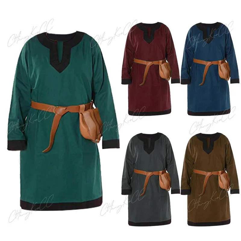 2024 Medieval Men Cotton Shirts Tunic Tops Long Sleeve Adult Men Viking Warrior Pirate Costume Shirt Stage Costumes Belt Bag
2024 Medieval Men Cotton Shirts Tunic Tops Long Sleeve Adult Men Viking Warrior Pirate Costume Shirt Stage Costumes Belt Bag