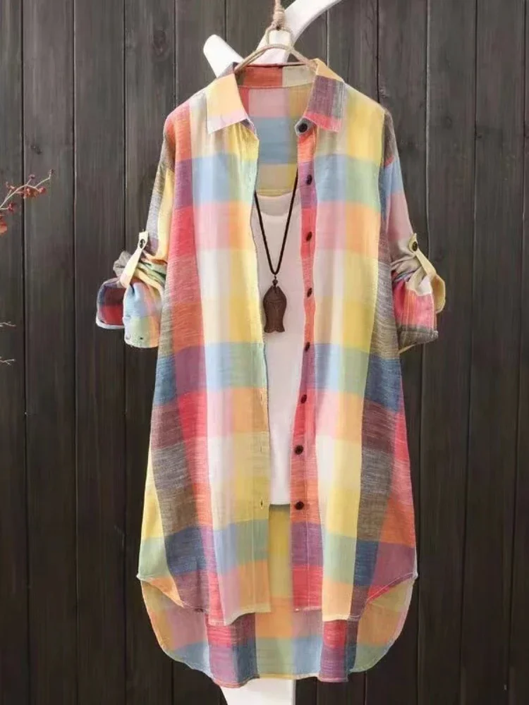 2024 New Women's Plaid Cotton Shirt Chic Women Blouse Elegant and Youth Women's Blouses New in External Clothes Korean Style
2024 New Women's Plaid Cotton Shirt Chic Women Blouse Elegant and Youth Women's Blouses New in External Clothes Korean Style