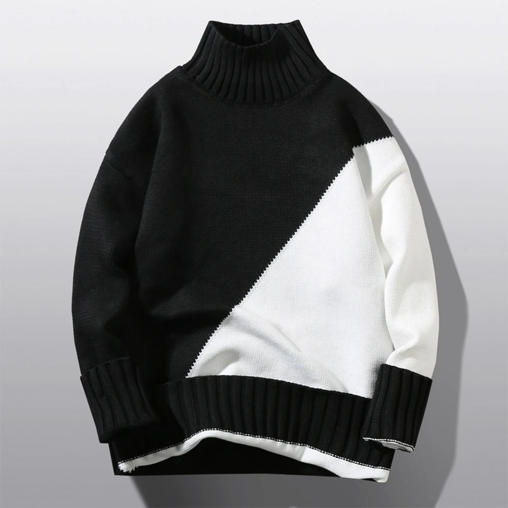 Men Splicing Turtleneck Knitted Sweater Pullover Winter Warm Jumper Knitwear Top Men's Sweaters Casual All-match Knit Tops
Men Splicing Turtleneck Knitted Sweater Pullover Winter Warm Jumper Knitwear Top Men's Sweaters Casual All-match Knit Tops